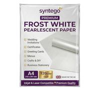 A4 blanc nacré Papier 120 g/m² Compatible avec imprimantes jet d'encre, Laser et Lot de 50)