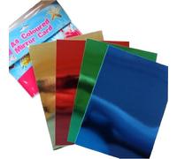 Kids Create Lot de 24 feuilles de Papier de couleur métallique effet miroir Format A4 300 g/m ² Couleurs assorties