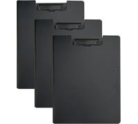 A4 Clipboard, Document Holder 3 In 1 Two Clips,Portable File Management (3 Pieces) (Black)