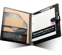 A4 Clipboard Folder With Cover-Ring Binder Black-Conference Folder Din A4-Notepad And Ballpoint Pen Included
