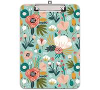 A4 Clipboard With Clip,Hard Plastic,Clipboard A4 Fashion Drawing,Clipboards And Form Holder,32cm X22cm,Green Flower