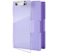 A4 Clipboard With Storage Compartment,Purple Plastic Clipboard,Lightweight Clipboard,Portable Clipboard With Compartment,For School/Industry/Office (Purple)