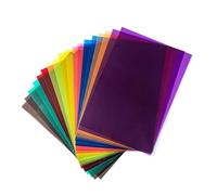 A4 Colored PVC Sheets 18-Pack, 9 Colors for DIY Crafts, Offices Use, Photography Light Gels, and Educational Projects