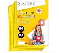 A4 Colour Paper - 80g A4 Sheets For Inkjet And Laser Printers, Ream Paper For Crafts, Diy And Decoration (50 Sheets, Intense Yellow)