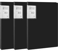 A4 Display Book,Plastic Binding Document Protector With 40 Transparent Pockets Display Book Presentation For Artwork,Report Sheet,Letter 3 Pieces