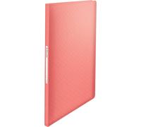 A4 Display Book With 60 Pockets,Capacity 120 Sheets,Document Storage & Presentation,Home/Office,Textured Pattern,Colour'breeze Range,Coral,628443
