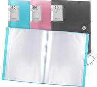 A4 Display Folder,60 Pockets,Plastic Pouches And Safety Rope,Presentation Folders,Project Folders For School And Office (Blue)