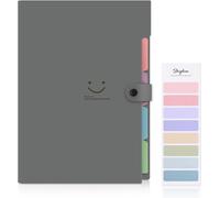 A4 Document Folder With Pockets With Labels For Home,Office,School And Travel (Dark Grey)