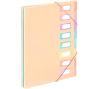 A4 Document Organiser With 8 Compartments Rainbow Pastel Beige