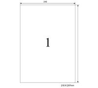 A4 Étiquettes autocollantes blanches 210 x 297 mm autocollantes 100 étiquettes universelles opaques personnalisables, adaptées pour utilisation avec laser/jet d'encre/photocopieur