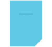 A4 Exercise Book 8mm Ruled With Margin: Lined Paper Notebook For School / Study 100 Pages Blue Cover