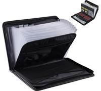 A4 Expanding Document Organiser With 13 Compartments And Labels Suitable For Laptops And Office Home School (Black)