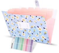 A4 Expanding File Folder With 8 Compartments Waterproof Document Organiser Flexible And Lightweight Bellows Blue