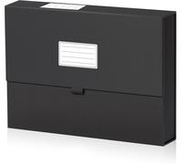 A4 Expanding Folder With Magnetic Cover,13 Pockets,With Labels,Accordion File Folders Organizer,Extra Strong 2250gsm Cardboard,Black