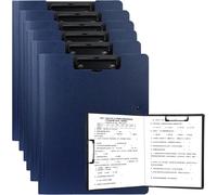 A4 Folding Clipboard,Pack Of 6 Writing Pad Folders With Flap Document Holder For Office,School,Work-Dark Blue