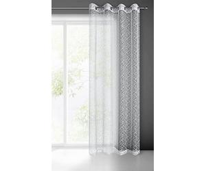 A4 Home Collections Eurofirany Amanda Rideau à Mailles avec Oeillets - 1 pièce. Semi-Transparent Rideau, Draperies, Décorations d'intérieur de Fenêtre de Salon, Chambre, Cuisine, 140x250 cm, Blanc