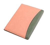 A4 Leather File Folder Business Multi-Functional Manager Clip Sales Contract Quantity House(Pink/no calculator)