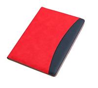 A4 Leather File Folder Business Multi-Functional Manager Clip Sales Contract Quantity House(Red/no calculator)