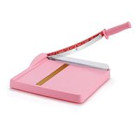 A4 Massicot Coupe Papier Manuel avec Protection de Sécurité et Verrouillage de lame, Cisaille Guillotine pour Papier Photos Carton, Professionnel Coupe Papier Cutter Capacité 16 Feuilles, Rose