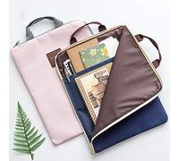 A4 Multifonctionnel Classeur de documents en toile avec fermeture éclair étanche Sac de rangement avec poignée pour papiers, stylos, livres et tablettes