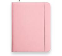 A4 ""Paris"" Portfolio With Zip + Clipboard I Document Holder + Laptop Pocket I Extra Storage I Synthetic Leather,Pastel Pink,Modern