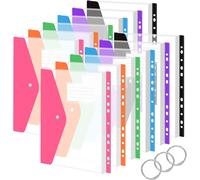 A4 Plastic Document Wallets With Flap-Perforated Transparent Colours-Folders-Pack Of 12.[Q3]