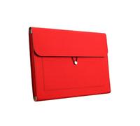 A4 Pochette en Cuir Pour Documents,Sacoche à Documents Portable Commerciaux,PU Porte Documents,Package de Fichiers,Organisateur de Documents,Imperméable,Unisexe,Pour le Travail et Les études (Rouge)