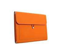 A4 Pochette en Cuir Pour Documents,Sacoche à Documents Portable Commerciaux,PU Porte Documents,Package de Fichiers,Organisateur de Documents,Imperméable,Unisexe,Pour le Travail et Les études (Orange)