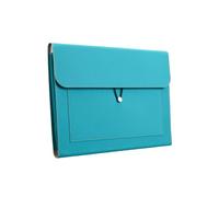 A4 Pochette en Cuir Pour Documents,Sacoche à Documents Portable Commerciaux,PU Porte Documents,Package de Fichiers,Organisateur de Documents,Imperméable,Unisexe,Pour le Travail et Les études (Bleu)