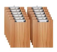 A4 Porte-Blocs en Bois,12 Pièces Planchettes à Pince Avec Clip et Trou de Suspension,Clipboard Porte-Formulaires