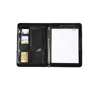 A4 Porte-document de voyage personnel pour confére Organiseur A4 à fermeture éclair avec bloc-notes et calculatrice, noir marron, for inclus(Svart,With Notebook)