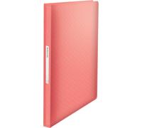 A4 Presentation Folder With 80 Pockets,Capacity 160 Sheets,Document Storage & Presentation,Home/Office,Textured Pattern,Colour'breeze Range,Coral,628445
