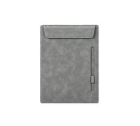 A4 Presse Papiers avec Porte Stylo,PVC Porte Bloc,Bloc Notes,Plaque D'écriture Rigide,Clip Magnétique,Verticale,Élégant,33 * 25cm,Convient aux écoles Bureaux Restaurants (Gris)