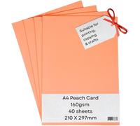 A4 Printer Card Peach 160Gsm 40 Sheets Coloured Card For Making, Printing, Copiing