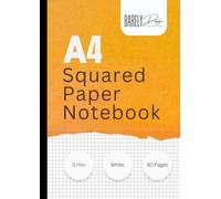 A4 Squared Paper Notebook: Ruled 5mm Squares | Grid Lined Note Pad | Maths Note Book | School, College, Work Journal | Orange