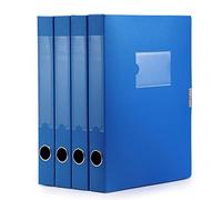 A4 Storage File Boxes Plastic Archives Cases with Lid, File Folder Organizer Document Filing Box for Office, Letter Size Paper,31×4×24 cm, Blue(Pack of 4)