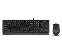 A4 TECH F1010 Q Clavier multimédia turc USB FN + souris optique 1600 DPI Noir/gris