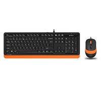 A4 TECH F1010 Q - Clavier USB turc FN-Multimedia et souris optique 1600 DPI noir/orange