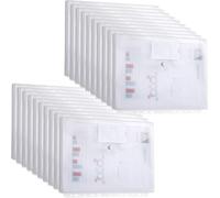A4 Three-Dimensional Plastic Wallet 10pcs-Transparent Waterproof With 11 Holes And Label-Reusable Document Holder For Documents,Paper,Cards (White)