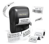 A421 Imprimante Étiquettes Autocollantes de 40x15 à 50x80 mm, App Polyvalente avec 2000 Icônes et 300 Polices, Étiqueteuse Portable pour Maison & Petites Entreprises, Bluetooth Compatible iOS Android