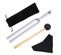 A440Hz Ensemble de diapasons en alliage d'aluminium pour la guérison du son, l'équilibre des chakras et l'accordage des instruments de musique (violon, guitare) - Kit de 4 pièces avec marteau, chiffon