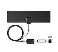 A44C DVB-T2/DVB-T HD Antenne avec amplificateur de signal 30 dB - Antenne intérieure avec câble de 5 m pour téléviseur HD, radio DAB+, autoradio - Réception puissante, installation facile, compacte et