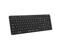 A4tech Clavier Bluetooth et rechargeable 2,4 G (FBK27C AS) - Double connectivité, technologie QuietKey, appariement multi-appareils, touches ultra-minces, pour Windows, Mac, iOS, Android