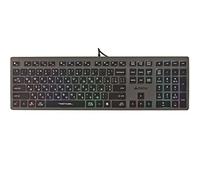 A4tech FX60H Clavier de Jeu QWERTY 12 Touches de Navigation multimédia 2X Ports USB Plug & Play Connexion USB Câblé 1,5 m de Longueur de câble (rétroéclairage néon)