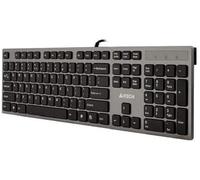 A4Tech Clavier filaire KV-300H – USB – QWERTY (US) – ultra fin Gris/Noir