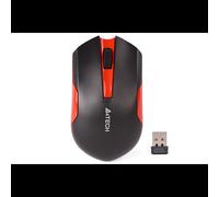 A4Tech Souris G3-200N Ambidextre RF sans fil Optique 1000 DPI, 3 Boutons, Molette Verticale, Récepteur Nano, Compatible Windows, Noir/Rouge