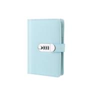 A5 A6 90Pages Password Book with Lock Diary Binder Refillable Paper with Pen Card Slot Leather Notebook Journal Student Notepad pour l'organisation quotidienne personnelle(A6 Blue)