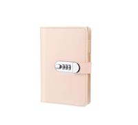 A5 A6 90Pages Password Book with Lock Diary Binder Refillable Paper with Pen Card Slot Leather Notebook Journal Student Notepad pour l'organisation quotidienne personnelle(A6 Beige)