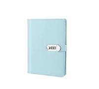 A5 A6 90Pages Password Book with Lock Diary Binder Refillable Paper with Pen Card Slot Leather Notebook Journal Student Notepad pour l'organisation quotidienne personnelle(A5 Blue)