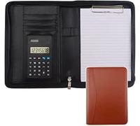 A5 Business Padfolio Folder avec Fermeture éclair Conférence Réunion Dossier Exécutif Organisateur De Documents Juridiques avec Poches A5 Bloc-Notes pour Hommes Femmes, Brown